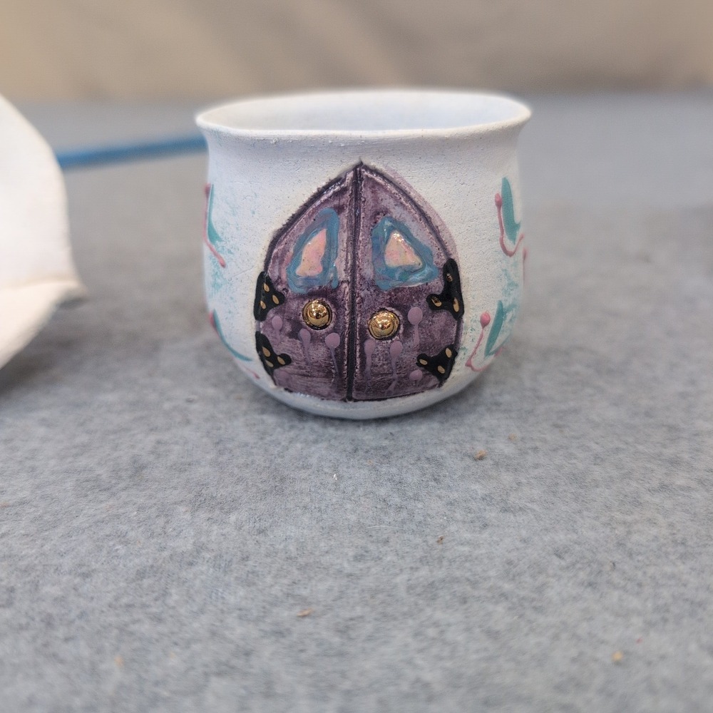 Tay Nunn Alabama Artist Handcrafted Miniature Ceramic 3 Fairy Houses Pottery - Picture 5 of 12